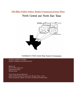 700 MHz Public Safety Radio Communications Plan
