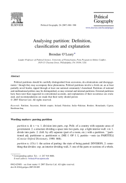 Analysing partition: Definition, classification and