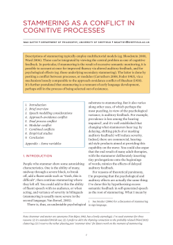 stammering as a conflict in cognitive processes