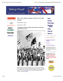 Pacifici veterans comment about war`s end