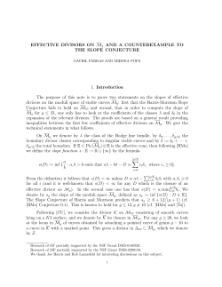EFFECTIVE DIVISORS ON M g AND A COUNTEREXAMPLE TO