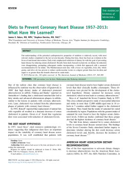 Diets to Prevent Coronary Heart Disease 1957
