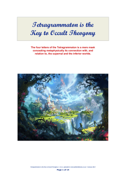 Tetragrammaton is the Key to Occult Theogony