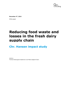 Reducing food waste and losses in the fresh dairy