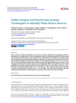 Stable Oxygen and Deuterium Isotope Techniques to Identify Plant