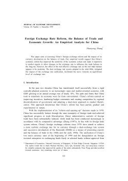 Foreign Exchange Rate Reform, the Balance of Trade and