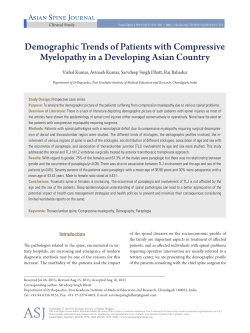Demographic Trends of Patients with Compressive Myelopathy in a