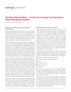 The Alliance Maturity Model