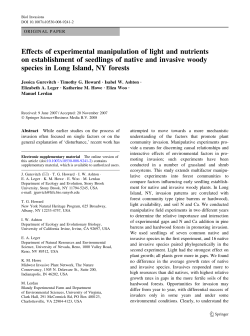 Effects of experimental manipulation of light and nutrients on