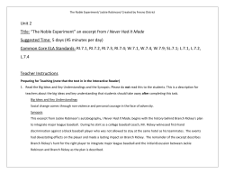 The Noble Experiment - Bethel School District