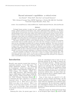 Beyond astronaut`s capabilities