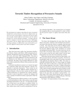 Towards Timbre Recognition of Percussive Sounds