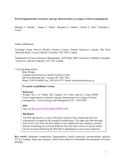 1 Forest fragmentation, structure, and age characteristics