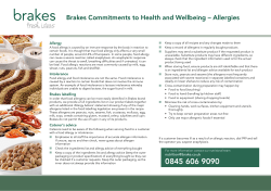 Brakes Commitments to Health and Wellbeing – Allergies