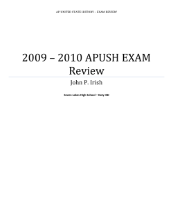 2008 &ndash; 2009 APUSH EXAM Review