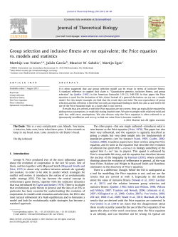 the Price equation vs. models and statistics