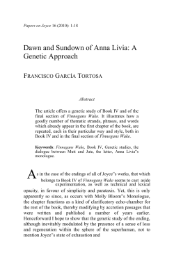 Dawn and Sundown of Anna Livia: A Genetic Approach