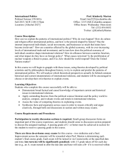 International Politics Political Science UN1601x