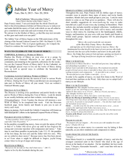 Jubilee Year of Mercy - Cathedral of St. John Berchmans