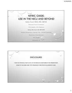 nitric oxide: use in the nicu and beyond