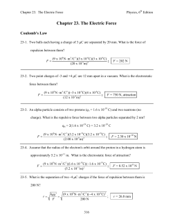 Chapter 23. The Electric Force