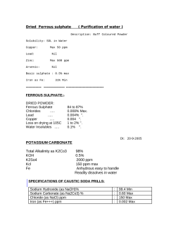 POTASSIUM CARBONATE Total Alkalinity as K2Co3 98% KOH 0.5