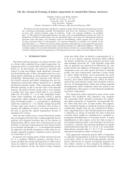 On the chemical freezing of phase separation in immiscible