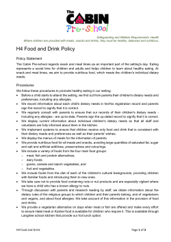 Food and Drink - The CABIN Pre