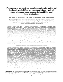 Frequency of concentrate supplementation for cattle fed barley straw
