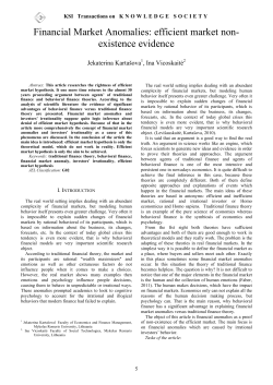 Financial Market Anomalies: efficient market non