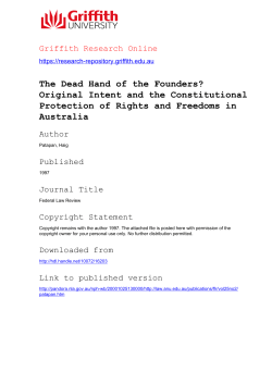 The Dead Hand of the Founders? Original Intent and the