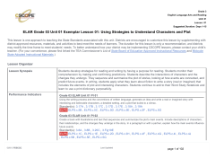 ELAR Grade 03 Unit 01 Exemplar Lesson 01: Using