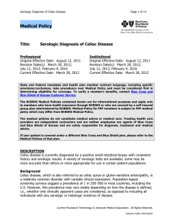 Serologic Diagnosis of Celiac Disease - BCBSKS