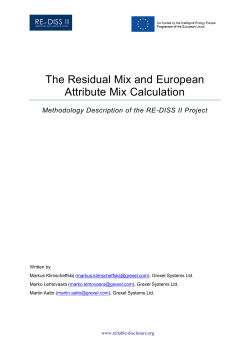 The Residual Mix and European Attribute Mix Calculation - RE-Diss