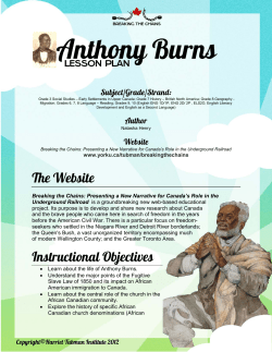 Lesson Plan for Anthony Burns - The Harriet Tubman Institute