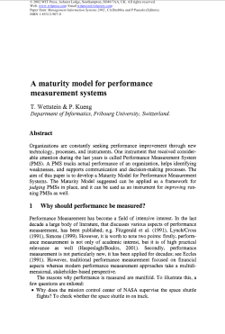 A maturity model for performance measurement systems