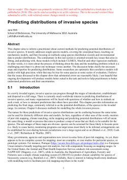 Predicting distributions of invasive species