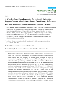A Wavelet-Based Area Parameter for Indirectly Estimating