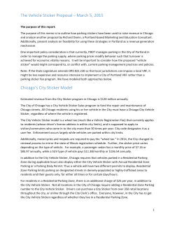 The Vehicle Sticker Proposal