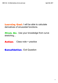 MCV 4U - 5.4 (Derivatives of sin and cos)