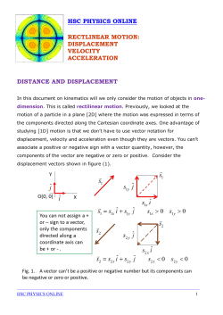 Rectilinear Motion: Displacement, Velocity, Acceleration