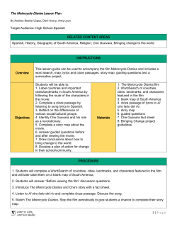 The Motorcycle Diaries Lesson Plan