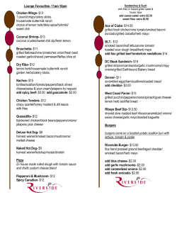 Lounge Favourites- 11am-10pm Chicken Wings