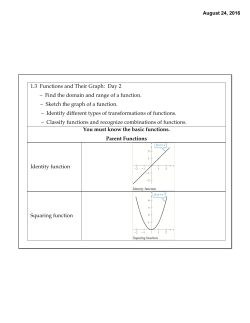 1.3 Functions and Their Graph: Day 2 &ndash; Find the domain and range