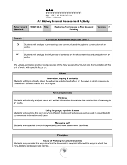 Art History Internal Assessment Activity - Arts Online