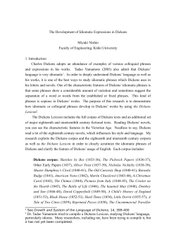 The Development of Idiomatic Expressions in Dickens Miyuki Nishio