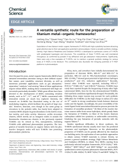 A versatile synthetic route for the preparation of