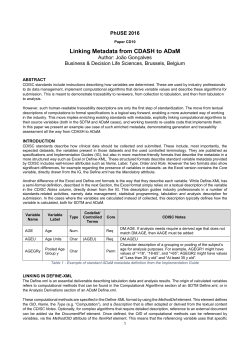Linking Metadata from CDASH to ADaM