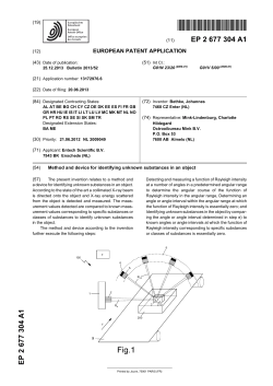 Method and device for identifying unknown substances in an object