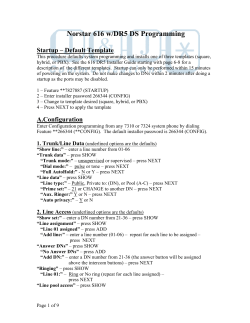 Norstar 616 DR5 DS Programming